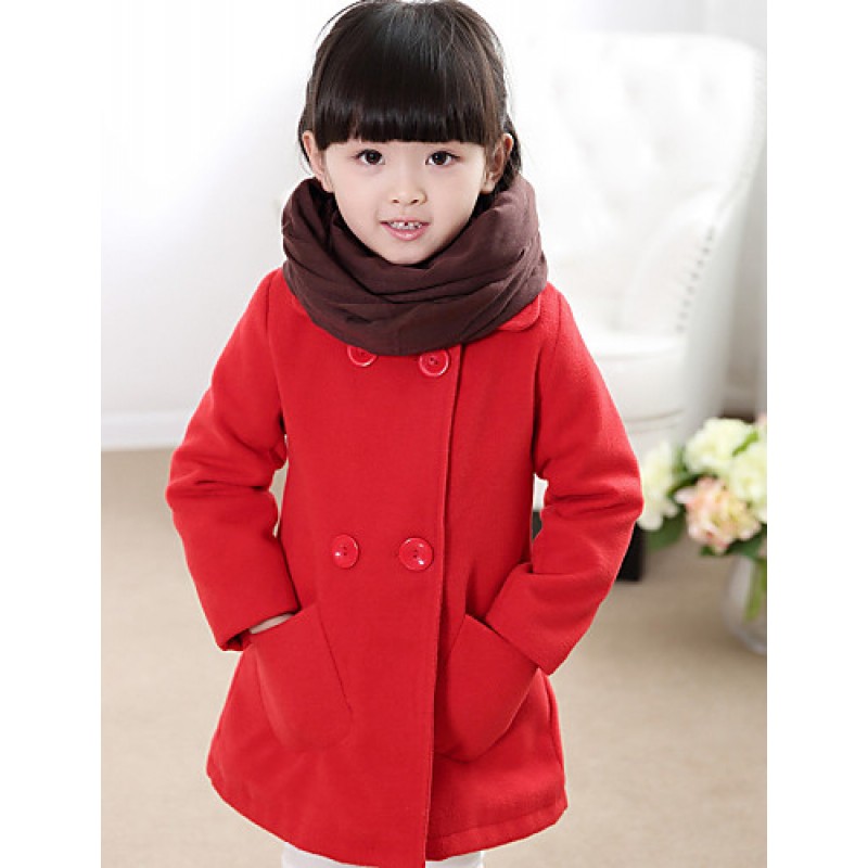 Girl's Casual/Daily Solid Down & Cotton Padded / Suit & BlazerWool / Polyester Winter Blue / Red  