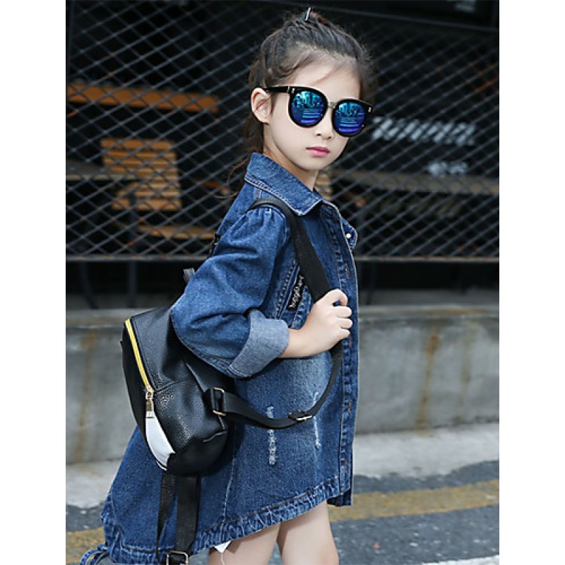 Girl's Casual/Daily Solid Blouse / JeansCotton Spring / Fall Blue  