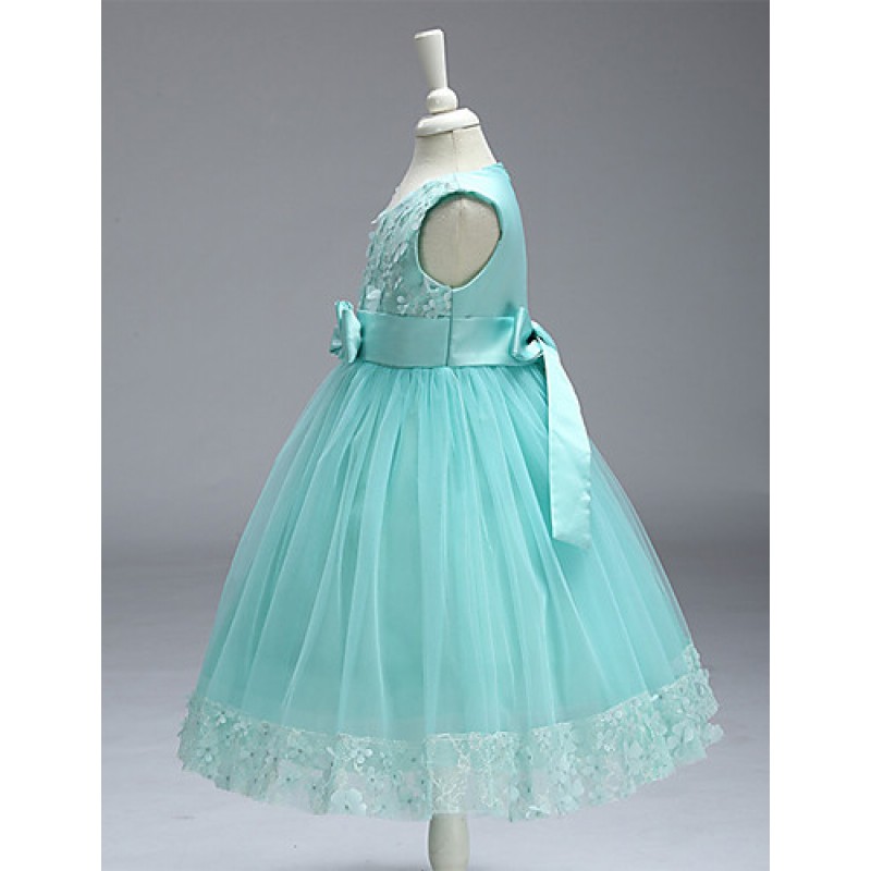 Girls' Embroidery Bowknot Formal Party Princess Bridal Fancy Dress All Seasons Sleeveless Party Dress  