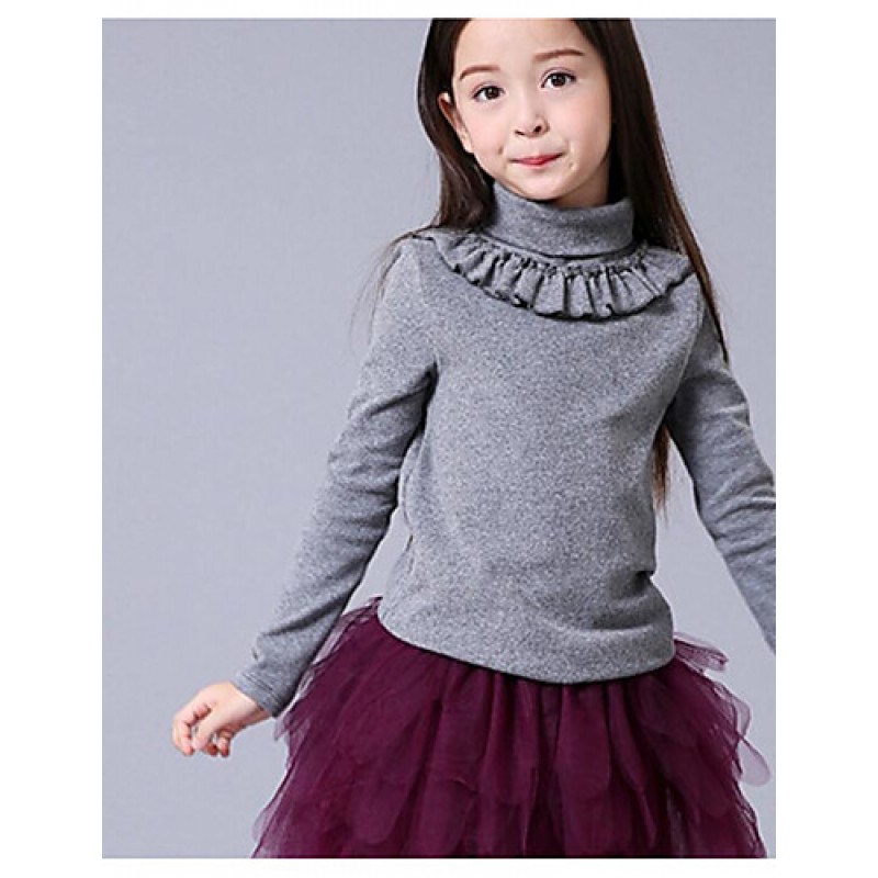 Girl Casual/Daily Solid Blouse,Cotton Winter Sprin...