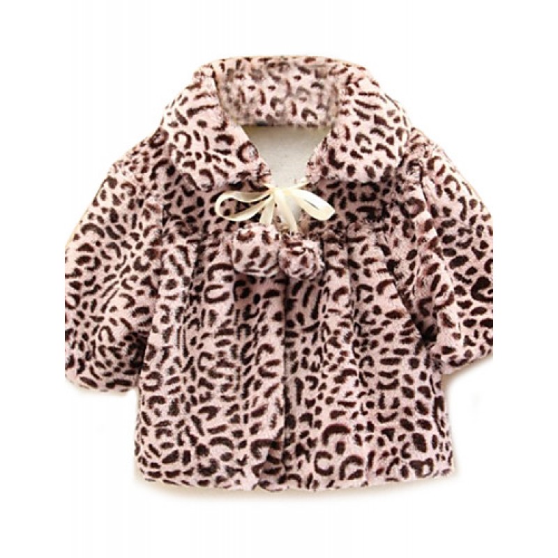 Girl's Leopard Jacket & Coat,Cotton Spring / Fall  