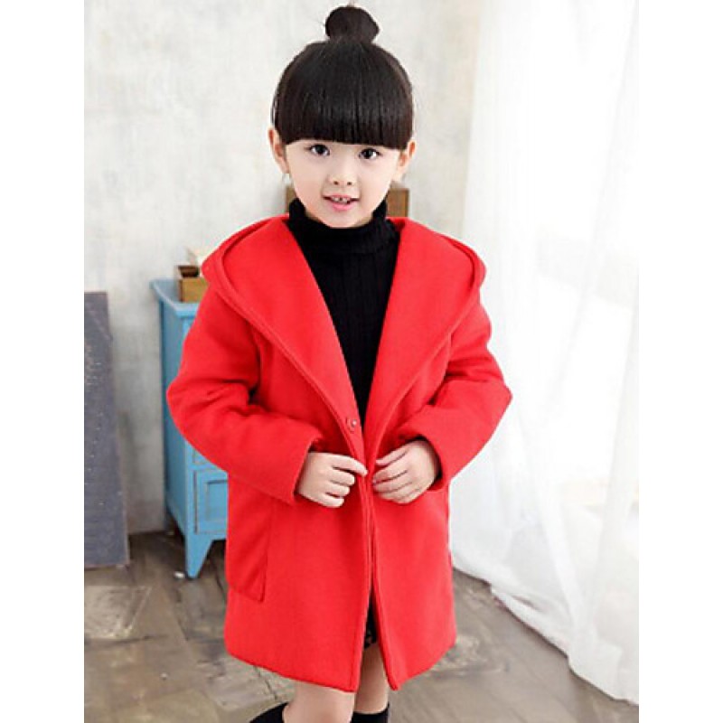 Girl's Casual/Daily Solid Suit & Blazer / Jacket & Coat,Rayon Winter / Spring / Fall Pink / Red / Gray  