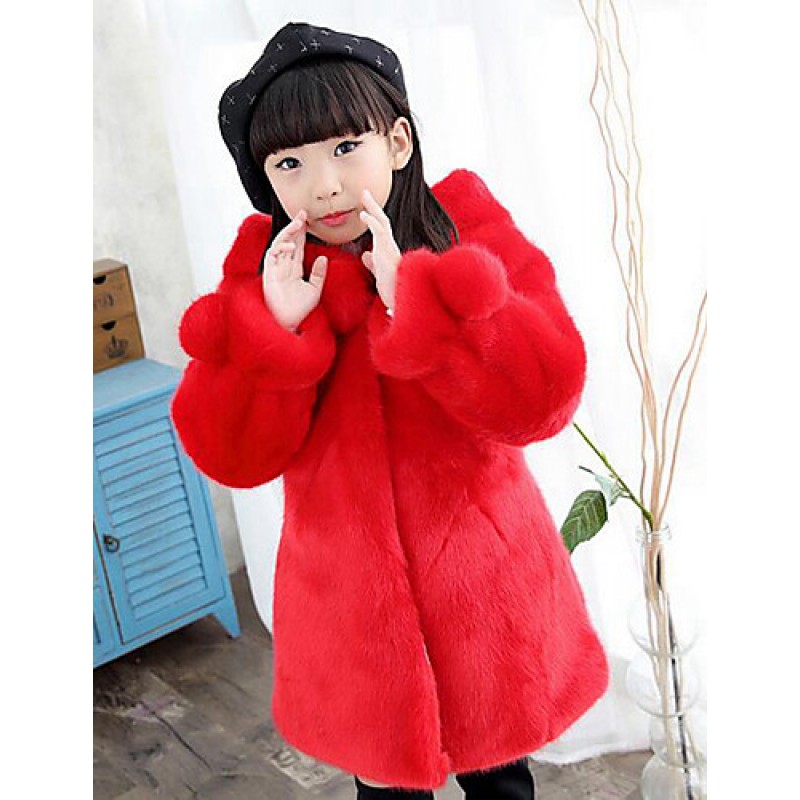 Girl's Casual/Daily Solid Down & Cotton Padded / Suit & BlazerPolyester Winter Red / Beige  