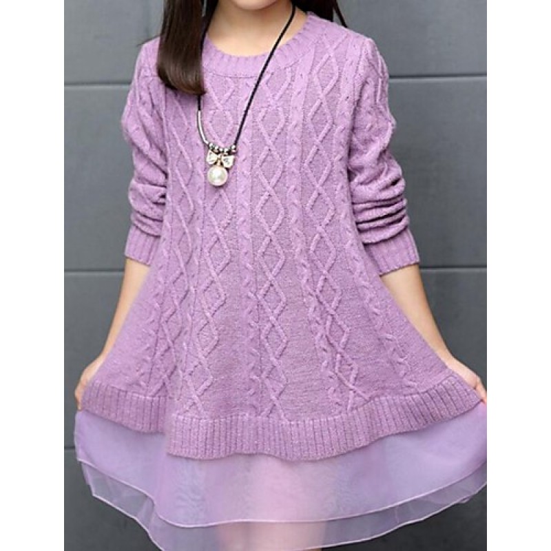 Girl's Casual/Daily Solid Sweater & Cardigan,C...