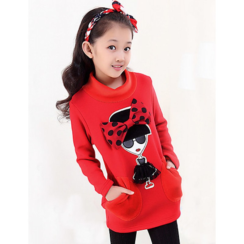 Girls Fashionable Han Edition Cotton  Long Sleeve Long T-shirt render unlined upper garment  