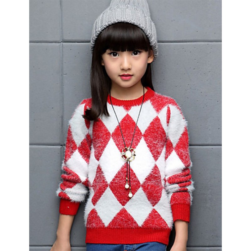 Girl's Casual/Daily Solid Sweater & CardiganPolyester Spring / Fall Blue / Pink / Red  