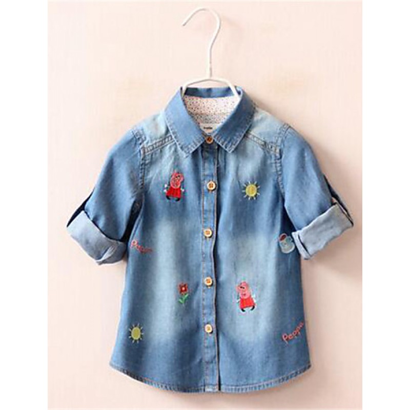 Girl's Casual/Daily Print Blouse,Cotton Spring / F...