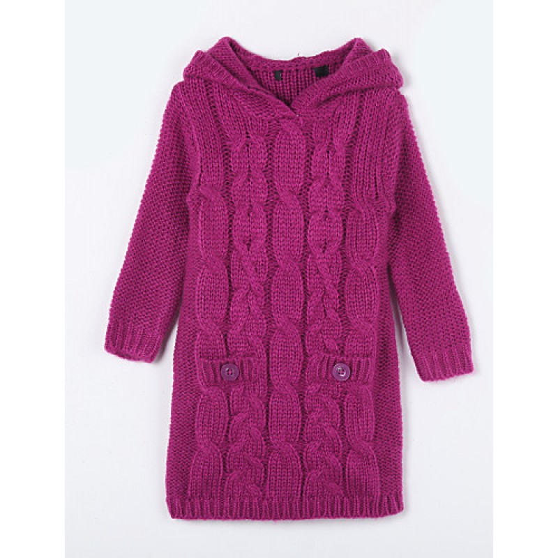 Casual/Daily Solid Sweater & Cardigan,Cotton F...